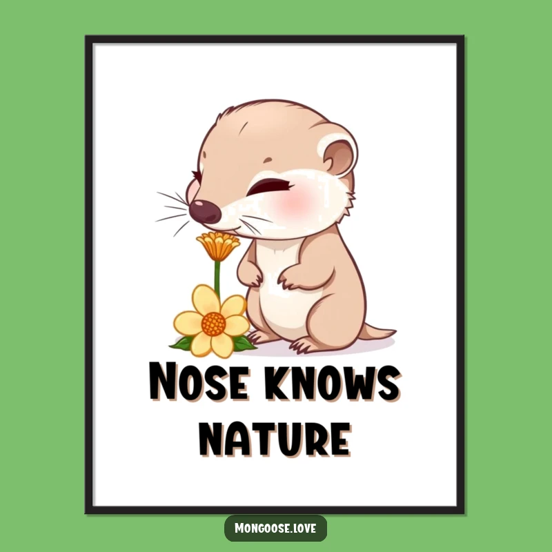 Funny Mongoose Flower Digital Print: Instant Curious Wall Art