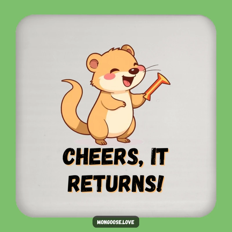 Funny Mongoose Boomerang Drink Coaster: Add Playful Charm to Your Drinks