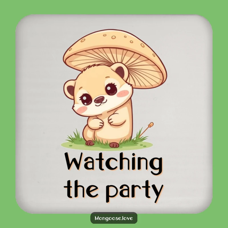 Funny Curious Mongoose Drink Coaster: Protect with Wonder!