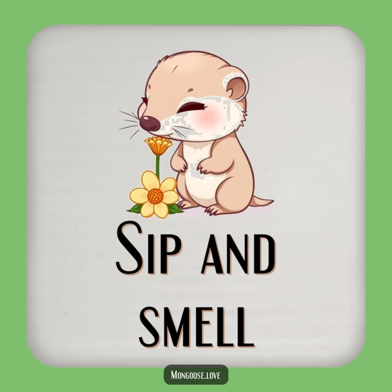 Funny Mongoose Flower Drink Coaster: Add Curious Charm to Your Drinks