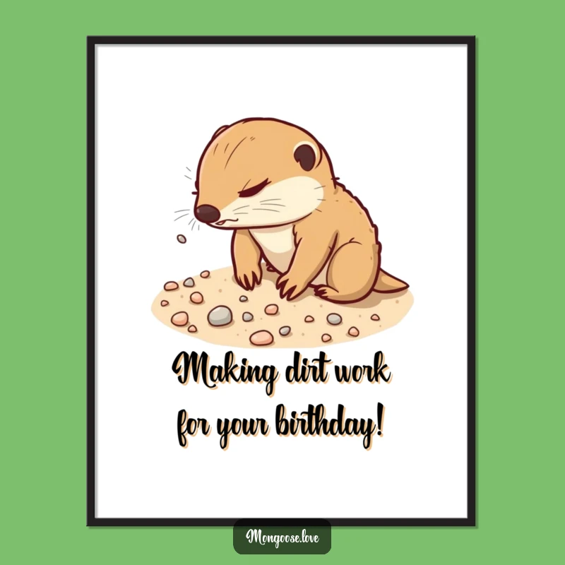 Free Printable Wall Art: Determined Mongoose Digging Downloadable Decor