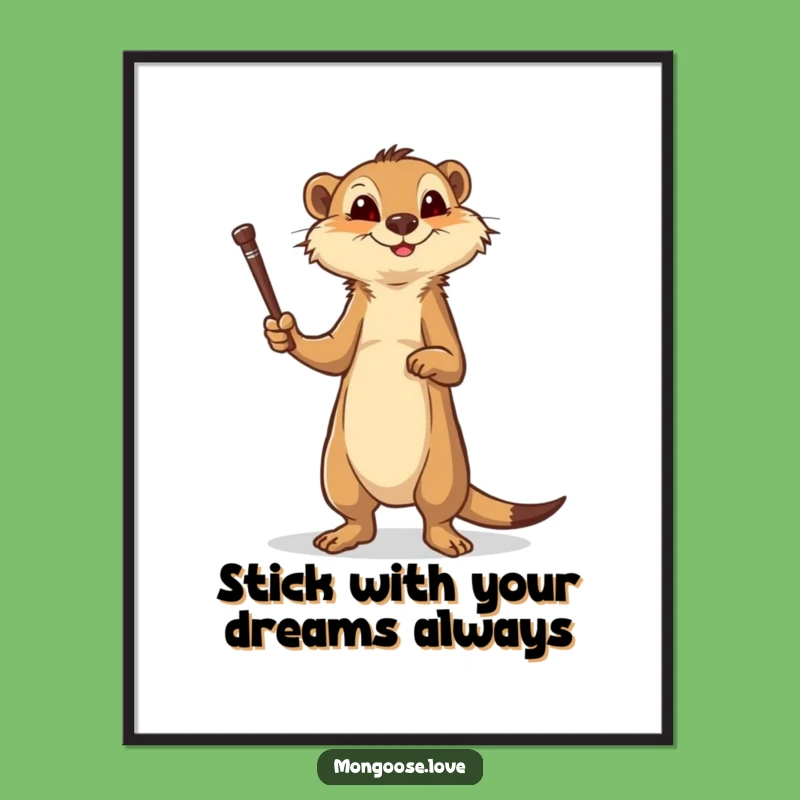 Funny Free Printable Mongoose Wall Art: Brave Stick Fighter Downloadable Decor for Bold Spaces