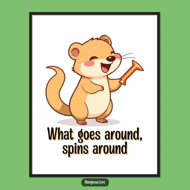 Free Printable Mongoose Wall Art: Funny Boomerang Tail Spin Humorous Downloadable Decor