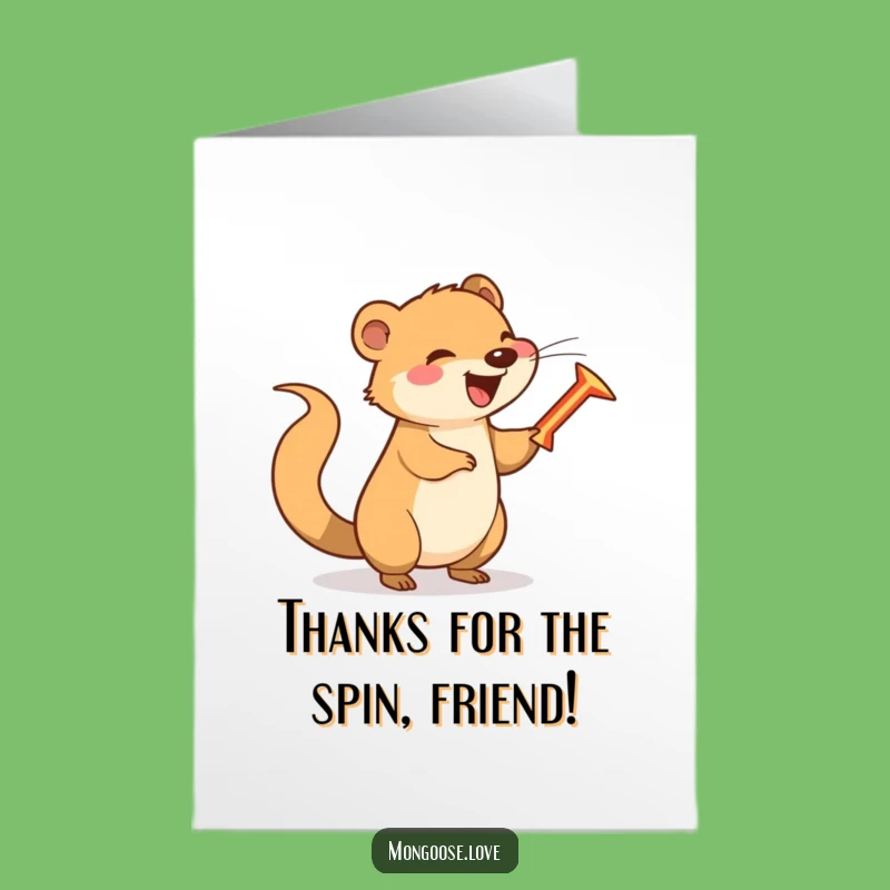 Free Printable Mongoose Thank You Card: Funny Boomerang Gratitude Downloadable Gift