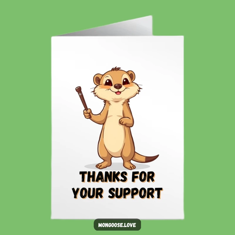 Free Printable Mongoose Thank You Card: Brave Stick Wielder Downloadable Gift for Support