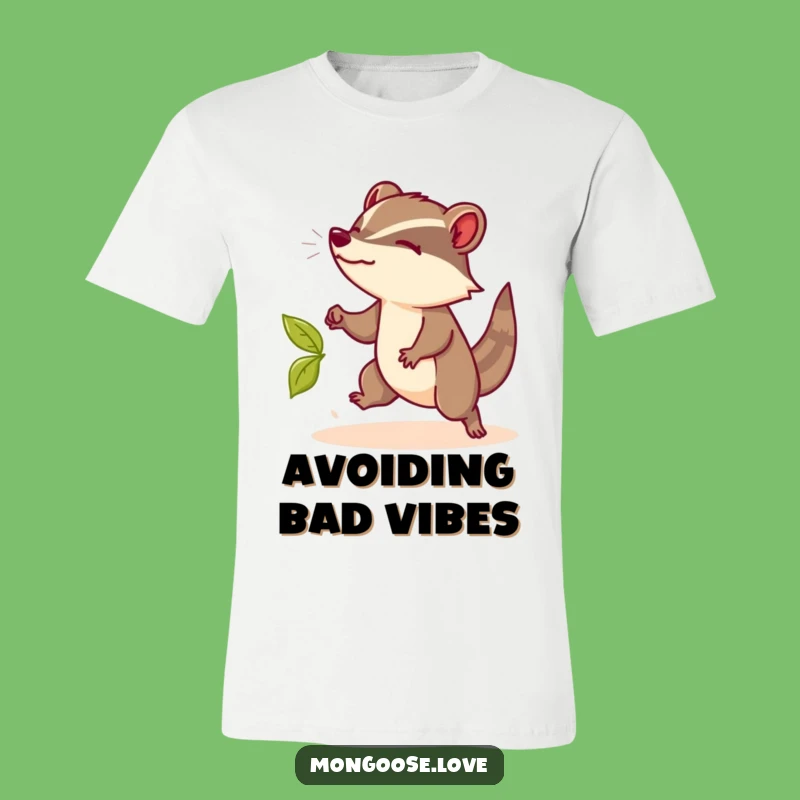 Funny Mongoose Leaf Dodger T-Shirt: Elegant Animal Humor, Perfect Funny Gift Tee