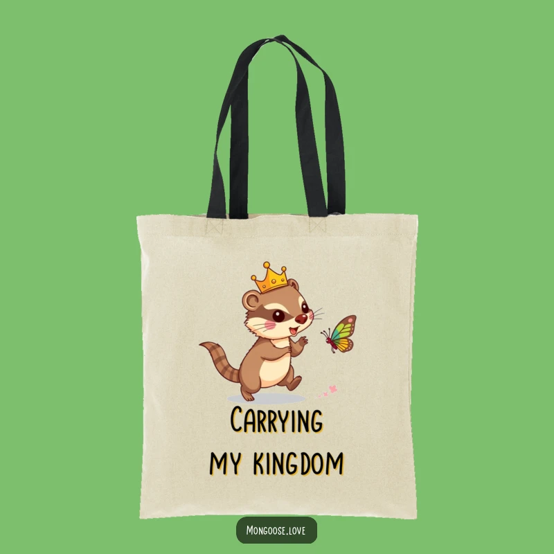 Funny Mongoose Crown Tote Bag: Carry Your Royal Pursuits!